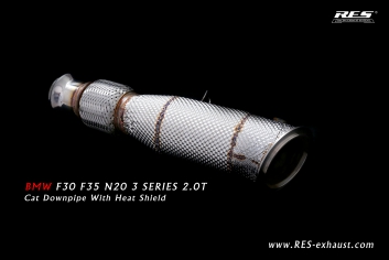  All SS304 / Cat Downpipe With Heat Shield-N20